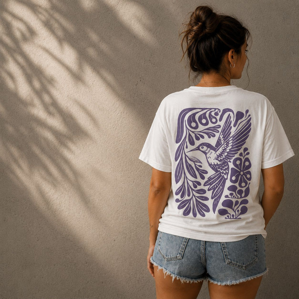 Camisa Colibrí Blanca - Fauna Latina